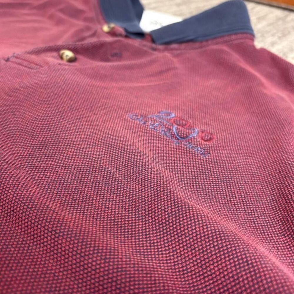 Disney Men's Burgundy and Red Polo-shirts